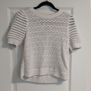 Madewell White Knit Crew Neck Sweater